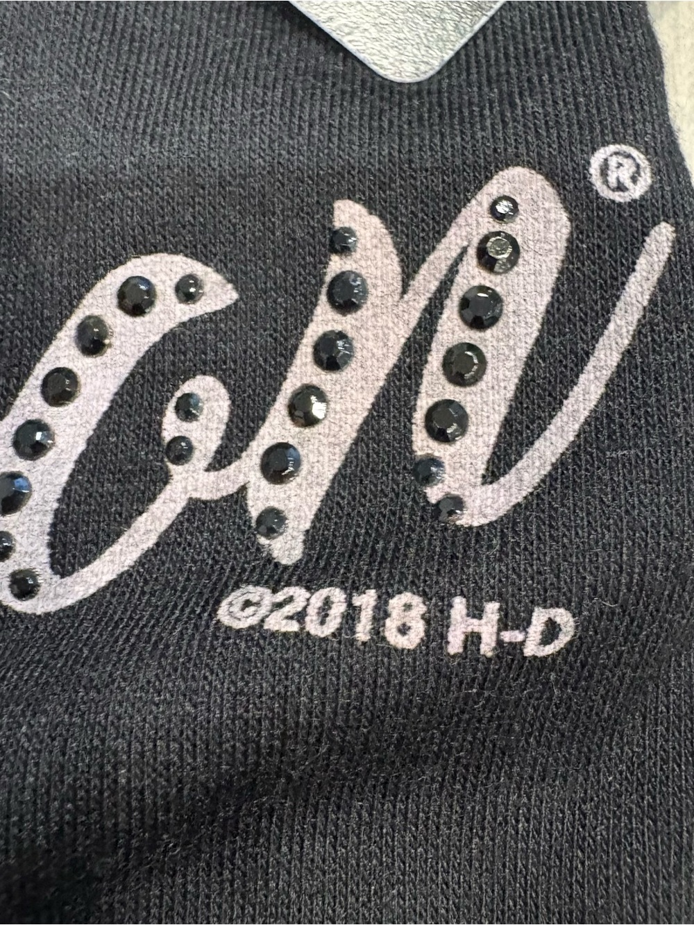 Harley Davidson Black Fishnet Trim Metal Studded Women’s M Idaho Falls Teton - Picture 11 of 12